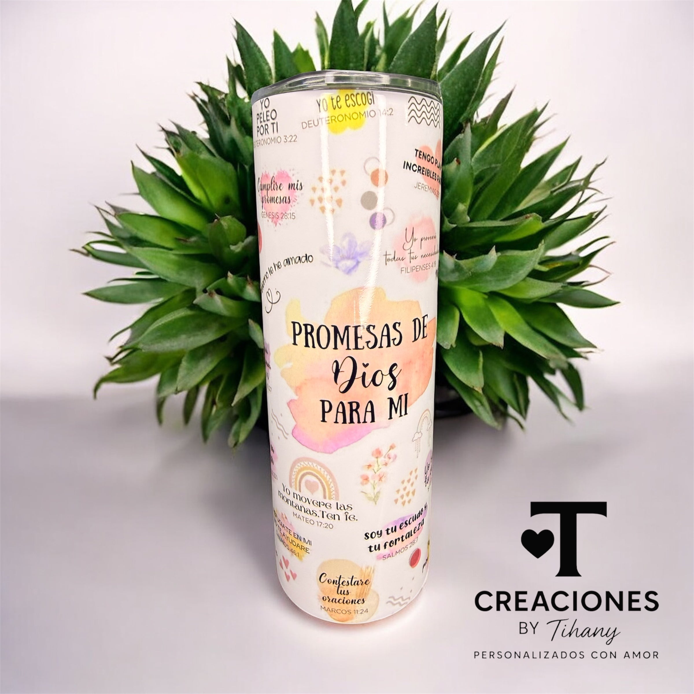 ✨ Vaso Sublimado 20oz – Promesas de Dios Para Mí ✨
