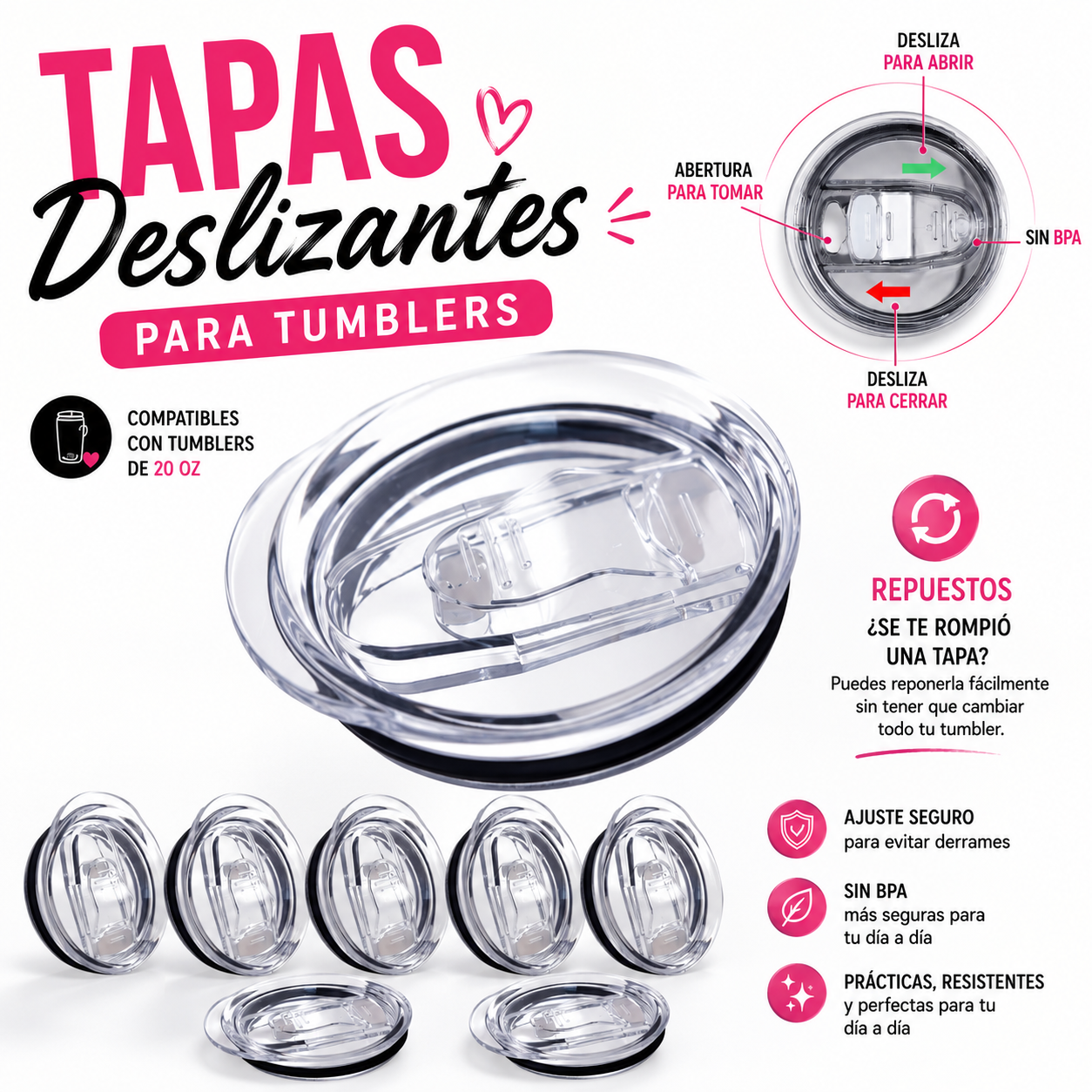Tapa de Repuesto para Tumbler 20 oz